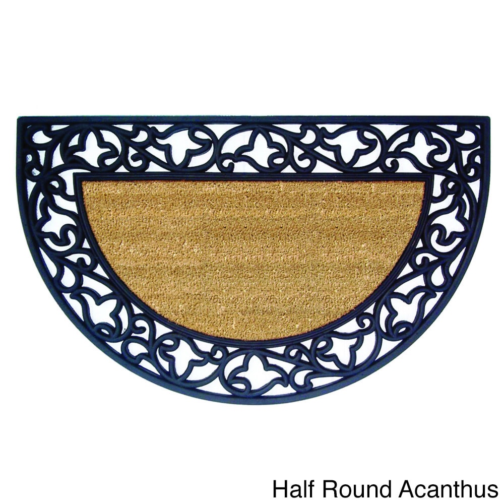 Monogrammed T Nedia Home Acanthus Border with Rubber/Coir Doormat 24 by 57-Inch 
